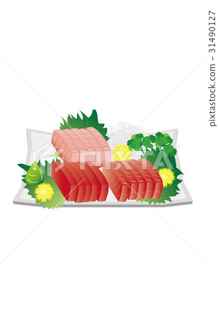 今天的米飯金槍魚生魚片 31490127