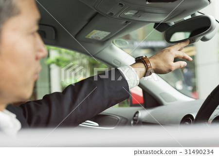 Casual middle businessman red car 31490234