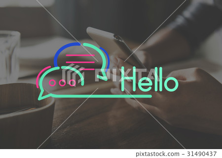Communication Connection Speech Bubble Concept Communication Connection Speech Bubble Concept 31490437