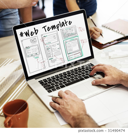 Website development layout sketch drawing Website development layout sketch drawing 31490474