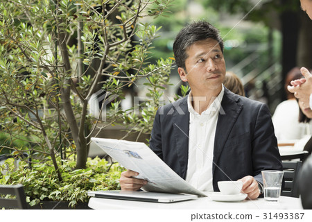 Casual Middle Businessman Cafe Casual Middle Businessman Cafe 31493387