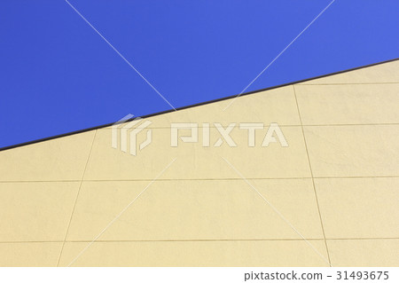 Warehouse ALC exterior wall and blue sky 31493675