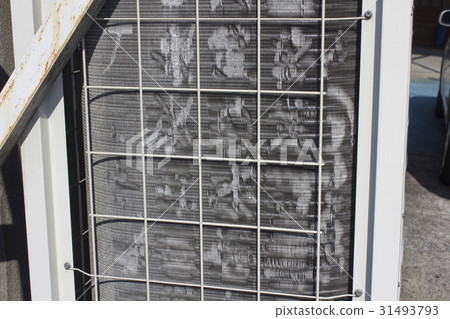 Damaged air conditioner outdoor unit fins Damaged air conditioner outdoor unit fins 31493793