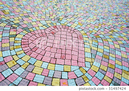 Heart lined with paving stones 31497424