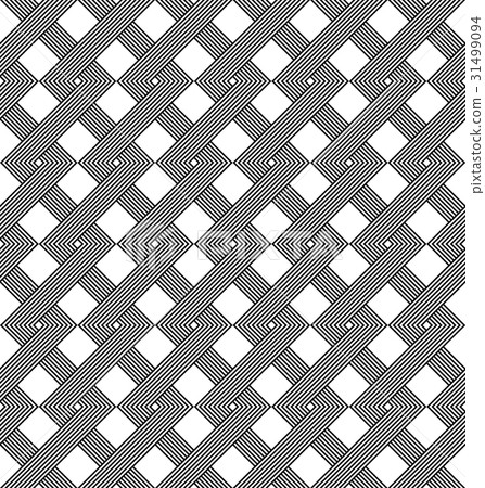 Black and white geometric seamless pattern - Stock Illustration [31499094]  - PIXTA