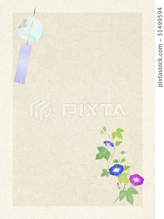 Summer fragrance (morning glory, wind chimes, Japanese paper) Summer fragrance (morning glory, wind chimes, Japanese paper) 31499594