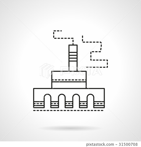 Industrial plant flat line vector icon - Stock Illustration [31500708 ...