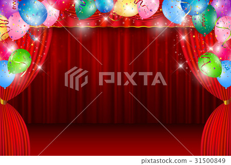 Balloon Curtain Ribbon Background Stock Illustration 31500849