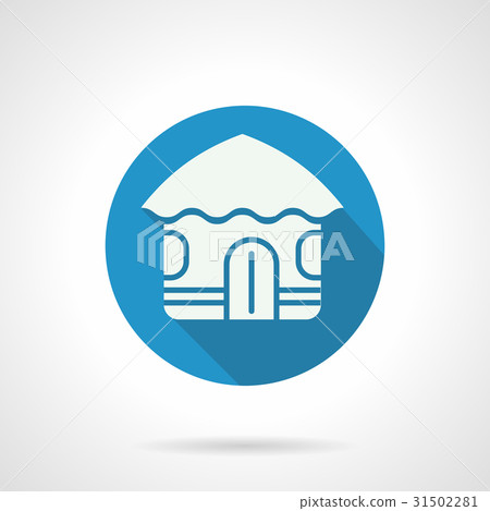 Tropical hut flat round vector icon - Stock Illustration [31502281] - PIXTA