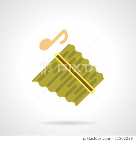 Pan flute instrument flat color vector icon - Stock Illustration ...