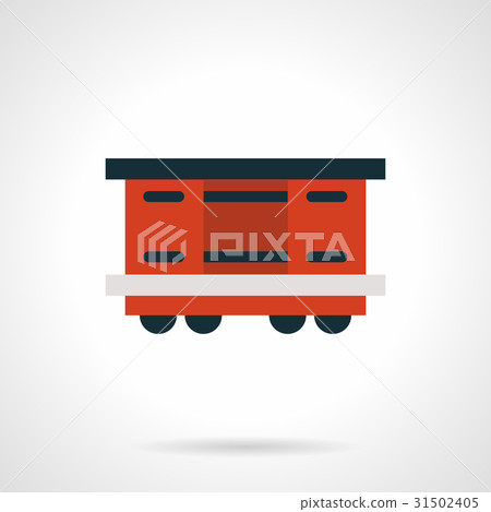 Red railroad container flat vector icon-插圖素材 [31502405] - PIXTA圖庫