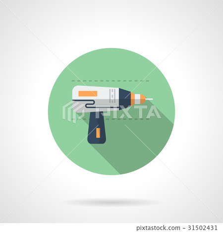 Drilling tool flat round vector icon - Stock Illustration [31502431 ...