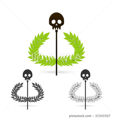 olive branch with skull symbol of  god hades 31503507