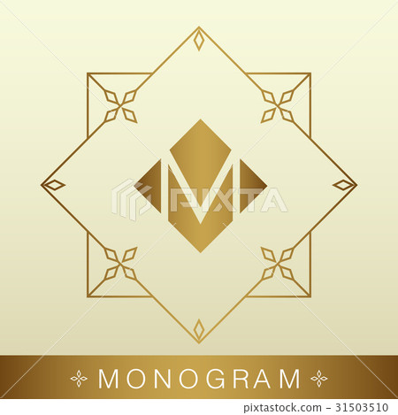 Set of simple and graceful monogram design - Stock Illustration ...