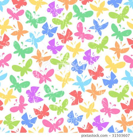 Seamless pattern with bright vector butterflies - Stock Illustration ...