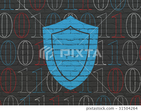 Security concept: Shield on wall background Security concept: Shield on wall background 31504264