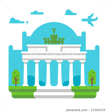 Flat design Brandenburg gate 31504354