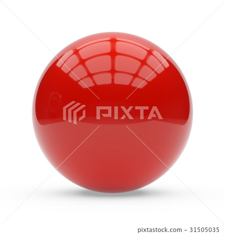 3d rendering red sphere on white background - Stock Illustration ...