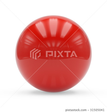 3d rendering red sphere on white background - Stock Illustration ...