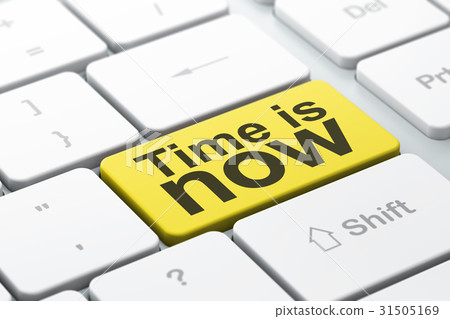 Time concept: Time is Now on computer keyboard Time concept: Time is Now on computer keyboard 31505169