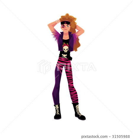 Full length portrait of glam rock style young man 31505988