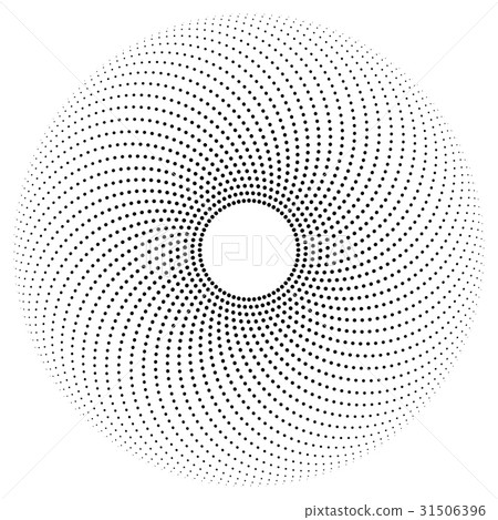 Black dots on half circle paths forming a pattern 31506396