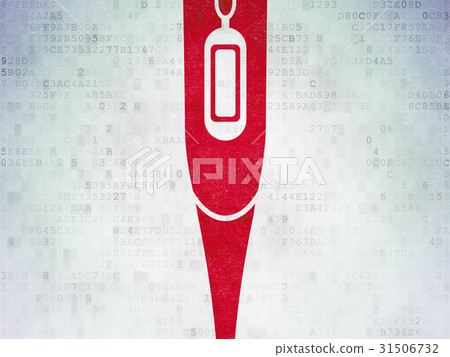 Health concept: Thermometer on Digital Data Paper 31506732