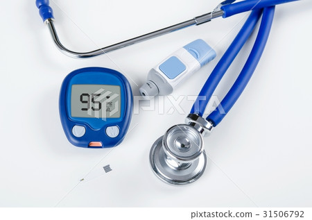 Diabetic test kit and stethoscope 31506792