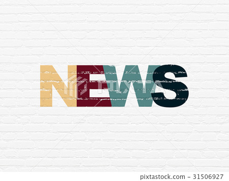 News Concept: News On Wall Background - Stock Illustration [31506927 ...