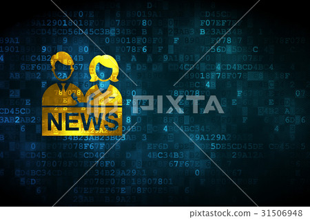 News concept: Anchorman on digital background 31506948