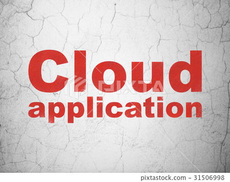 Cloud computing concept: Cloud Application on wall Cloud computing concept: Cloud Application on wall 31506998