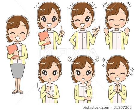 婦女在醫療文員(集·整個身體)的插圖 婦女在醫療文員(集·整個身體)的插圖 31507263