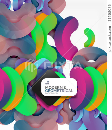 Abstract color geometric round shapes on white Abstract color geometric round shapes on white 31508086