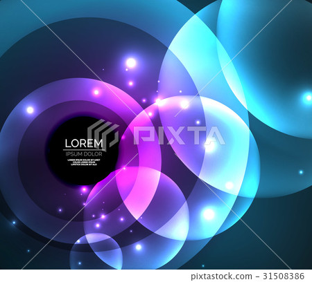 Glowing shiny overlapping circles composition on Glowing shiny overlapping circles composition on 31508386