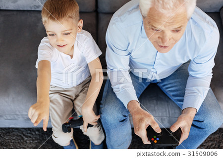 Active passionate kid and his grandpa being real 31509006