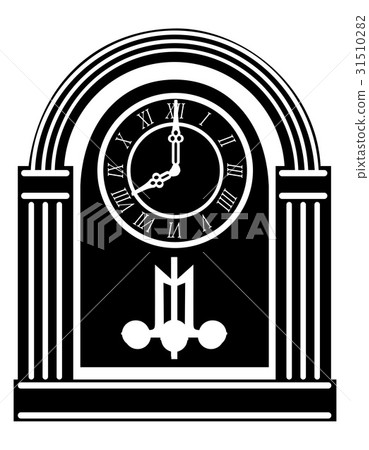 Retro Rococo Clock Vector clock old retro vintage icon stock vector - Stock Illustration ...