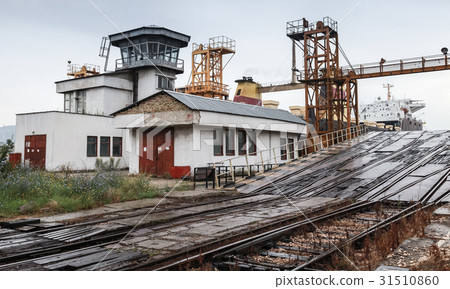 Railway ramp for Ro-Ro ships loading. Varna Railway ramp for Ro-Ro ships loading. Varna 31510860