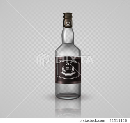 Glass brandy  bottle with screw cap, isolated o 31511126