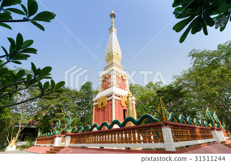 Pagoda against blue sky background. 31511244