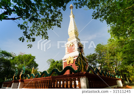 Pagoda against blue sky background. 31511245