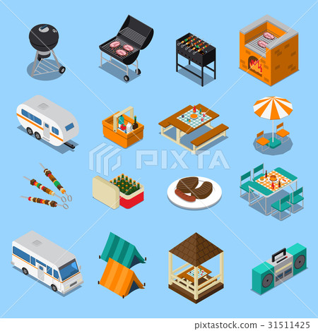 BBQ Picnic Isometric Set 31511425