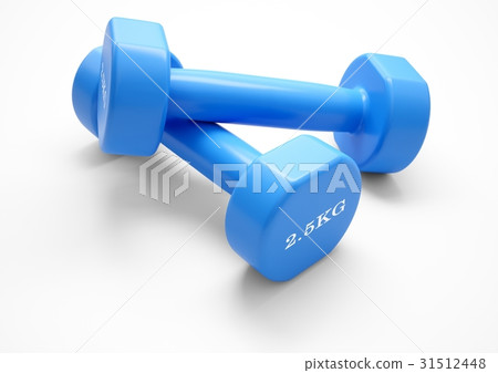 3D rendering dumbbells isolated on white 3D rendering dumbbells isolated on white 31512448