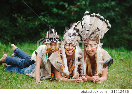 happy children playing native american happy children playing native american 31512486