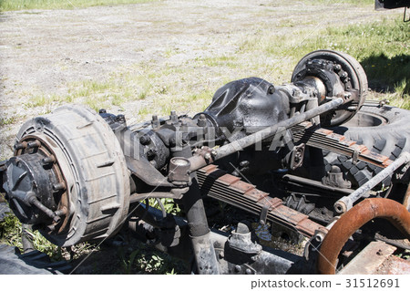 Dismantled old truck in a dump Dismantled old truck in a dump 31512691