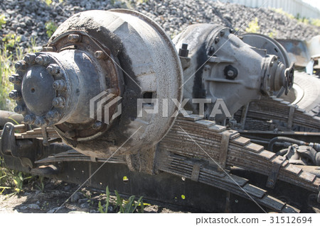 Dismantled old truck in a dump Dismantled old truck in a dump 31512694