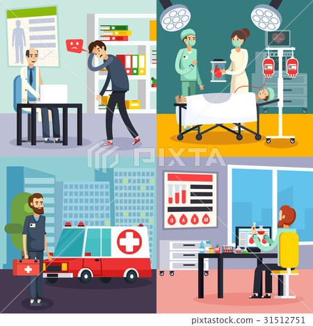 Male Doctor Character Flat Icon Set 31512751