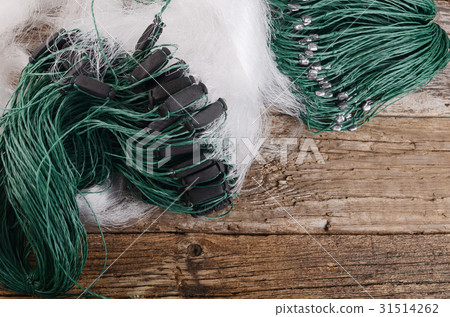 Fishing net from the fishing line close up 31514262