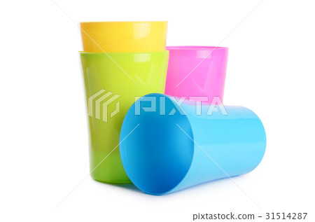 Plastic cups isolated on white background Plastic cups isolated on white background 31514287