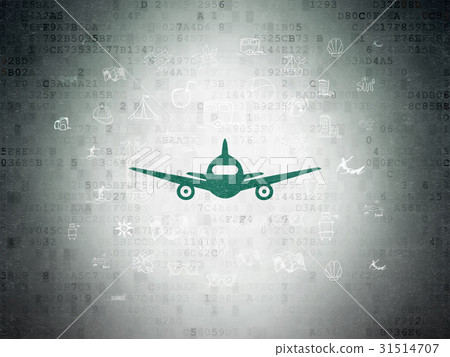Tourism concept: Aircraft on Digital Data Paper Tourism concept: Aircraft on Digital Data Paper 31514707