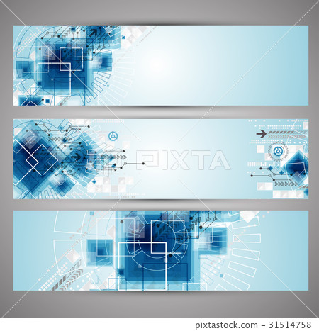 Set of web tecnology theme banners - Stock Illustration [31514758] - PIXTA
